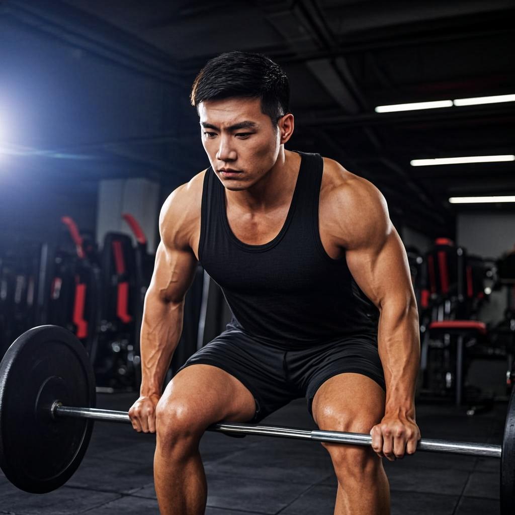 Athlète en plein entraînement